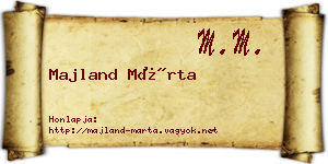 Majland Márta névjegykártya